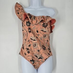 Ulla Johnson Martina Maillot One Piece Floral Swimsuit in Primrose Size L